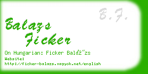 balazs ficker business card